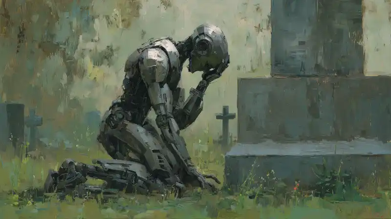 A grieving robot — mortality salience and meaning-making