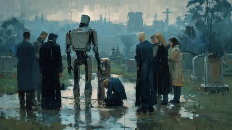 A robot at a funeral — mortality salience and the empathy gap