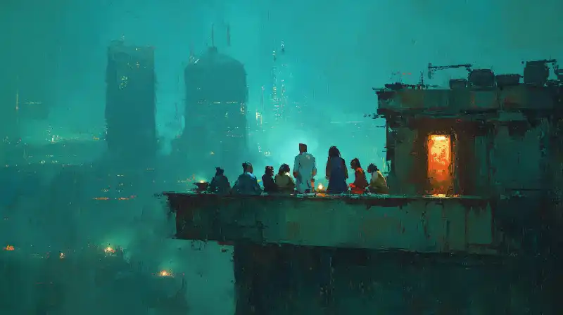 A tribe on a rooftop — the heroic operating system in action